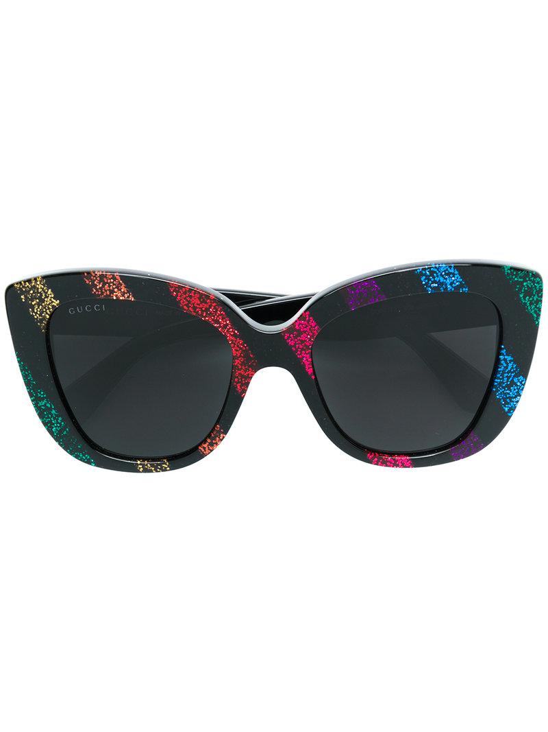 Gucci occhiali da sole Cat Eye glitter color oro - La Belle Epoque