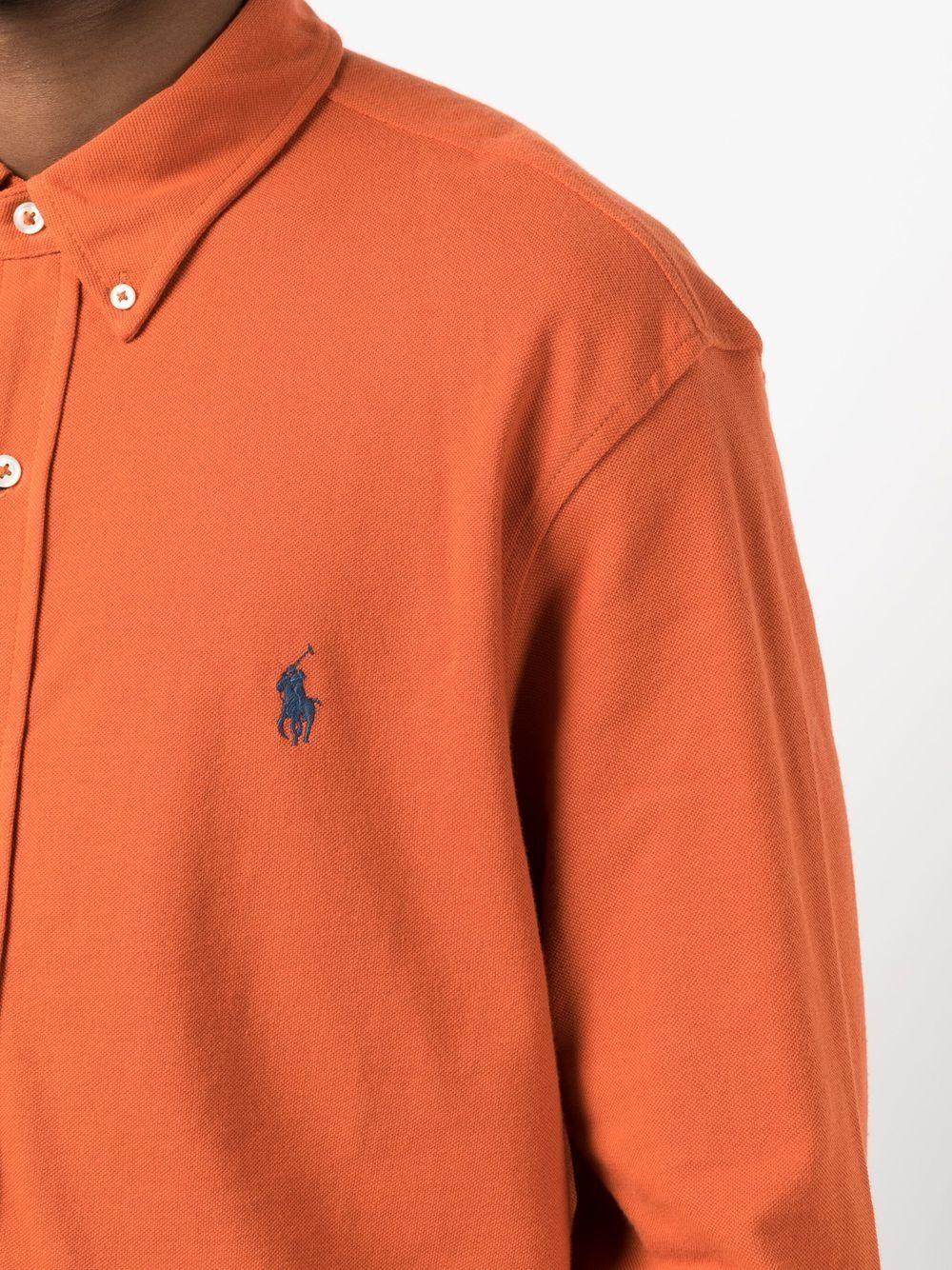 Polo Ralph Lauren Logo-embroidered Cotton Shirt in Orange for Men | Lyst