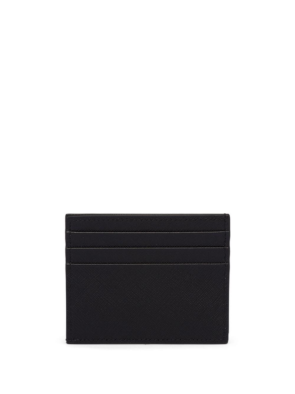Prada Leather Saffiano Card Holder in Black for Men - Lyst