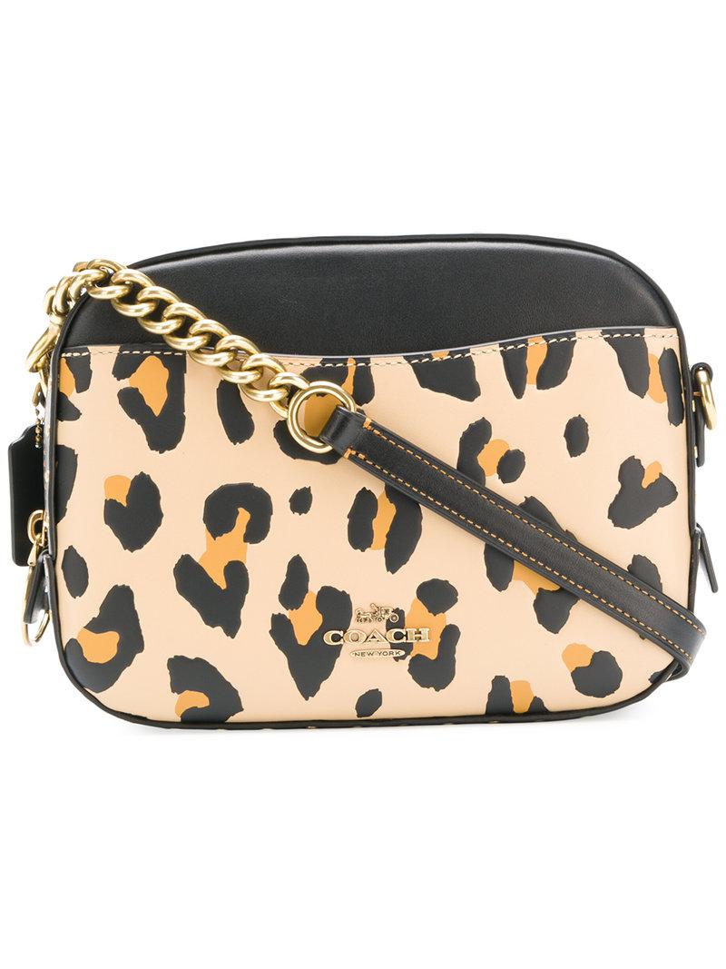coach leopard camera bolsa
