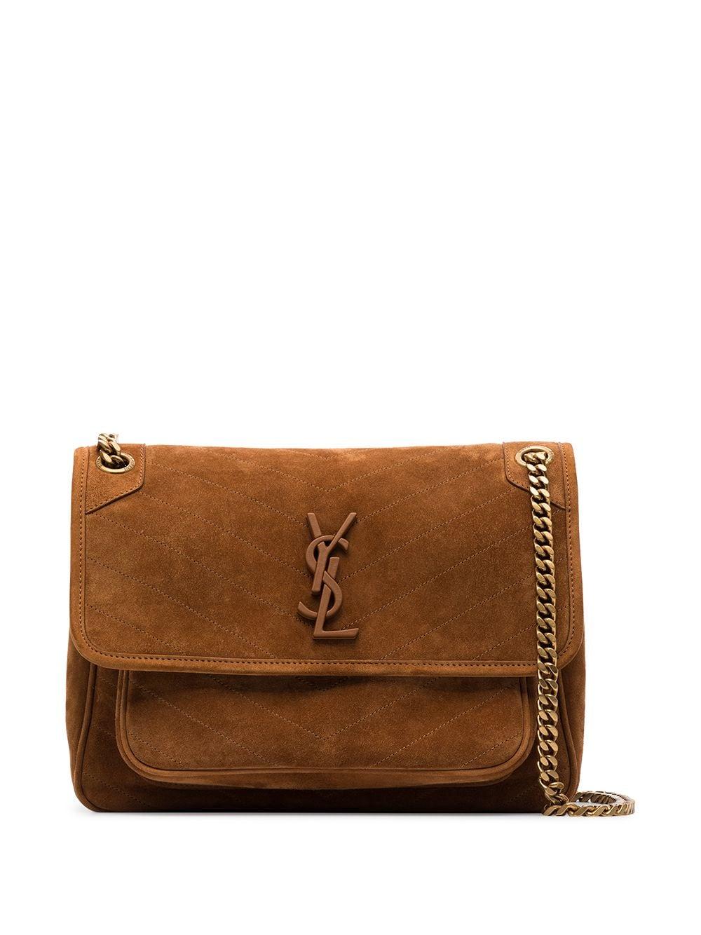 saint laurent niki medium suede shoulder bag