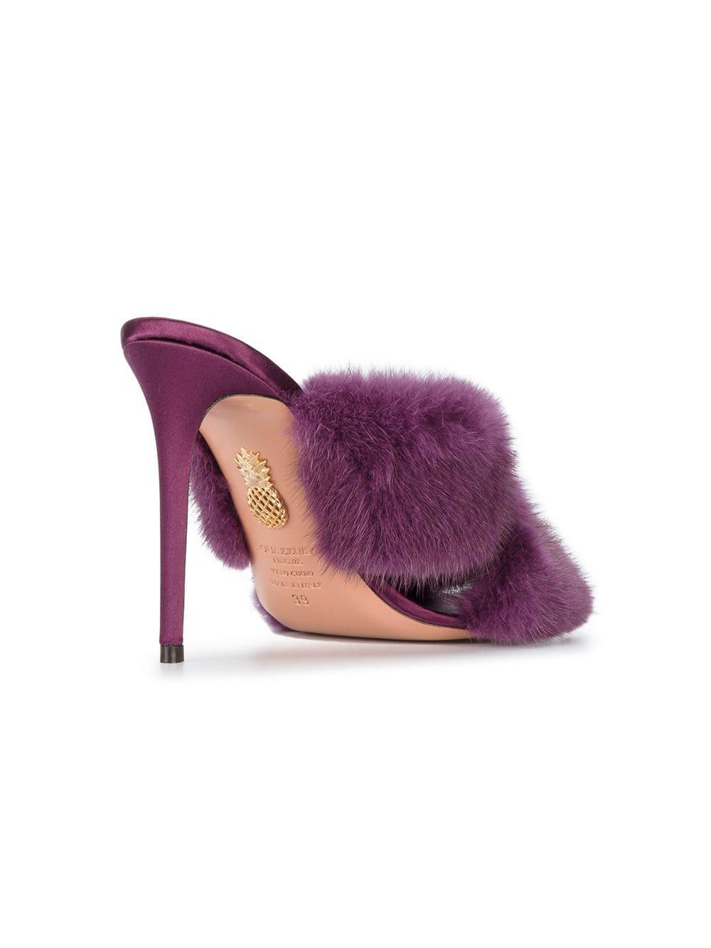 aquazzura fur mules