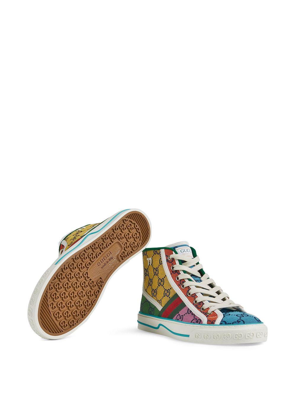 Gucci Tennis 1977 GG Multicolor High-top Sneakers in Yellow - Lyst