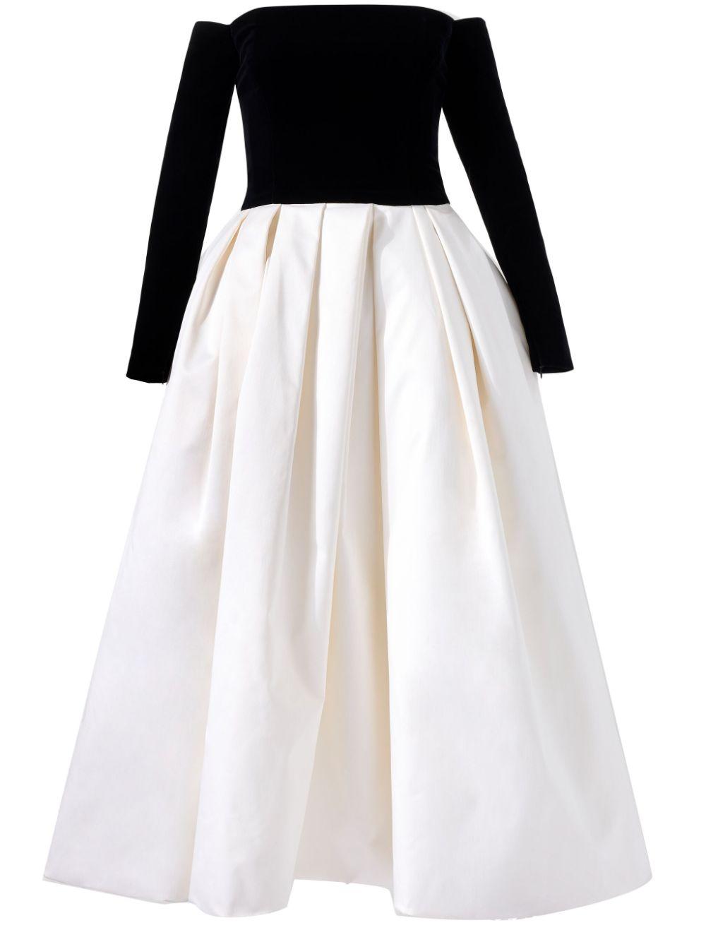 Carolina Herrera レディース ブラック オフショルダー ドレス ワンピース