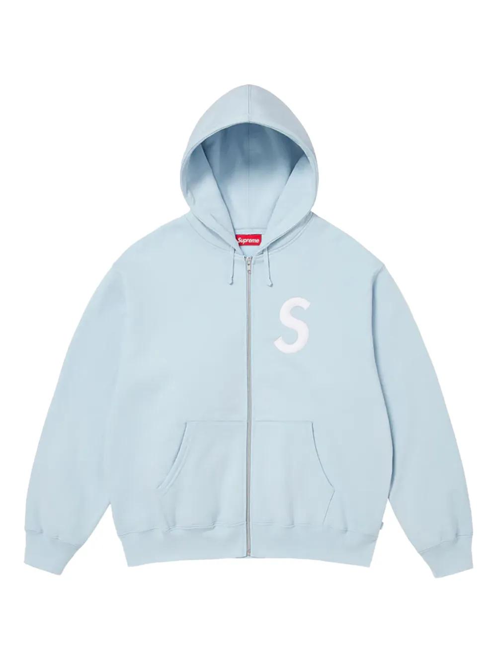 Supreme S Logo Zip-Up Hoodie in Blue for Men | Lyst UK