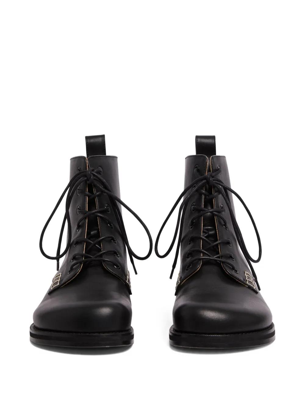 k2　JW ANDERSON ブラックレザーブーツ39 JW Anderson チェーンヒール レザーアンクルブーツ | ブラック