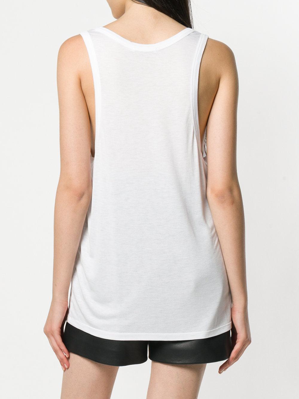 T By Alexander Wang Oversized Tank Top in White | Lyst UK