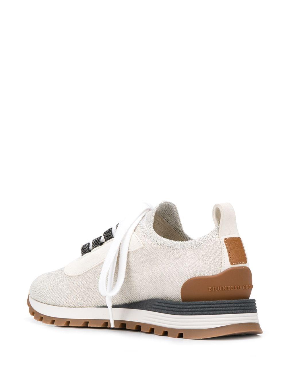 Brunello Cucinelli Low Top Sock Sneakers in White - Lyst