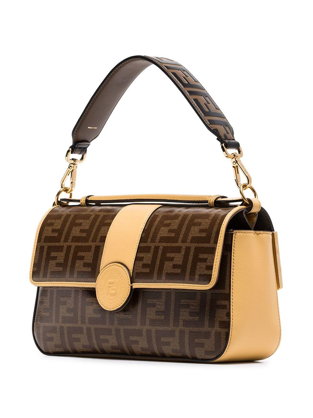 Fendi tobacco brown mini zucca print leather bag strap lyst
