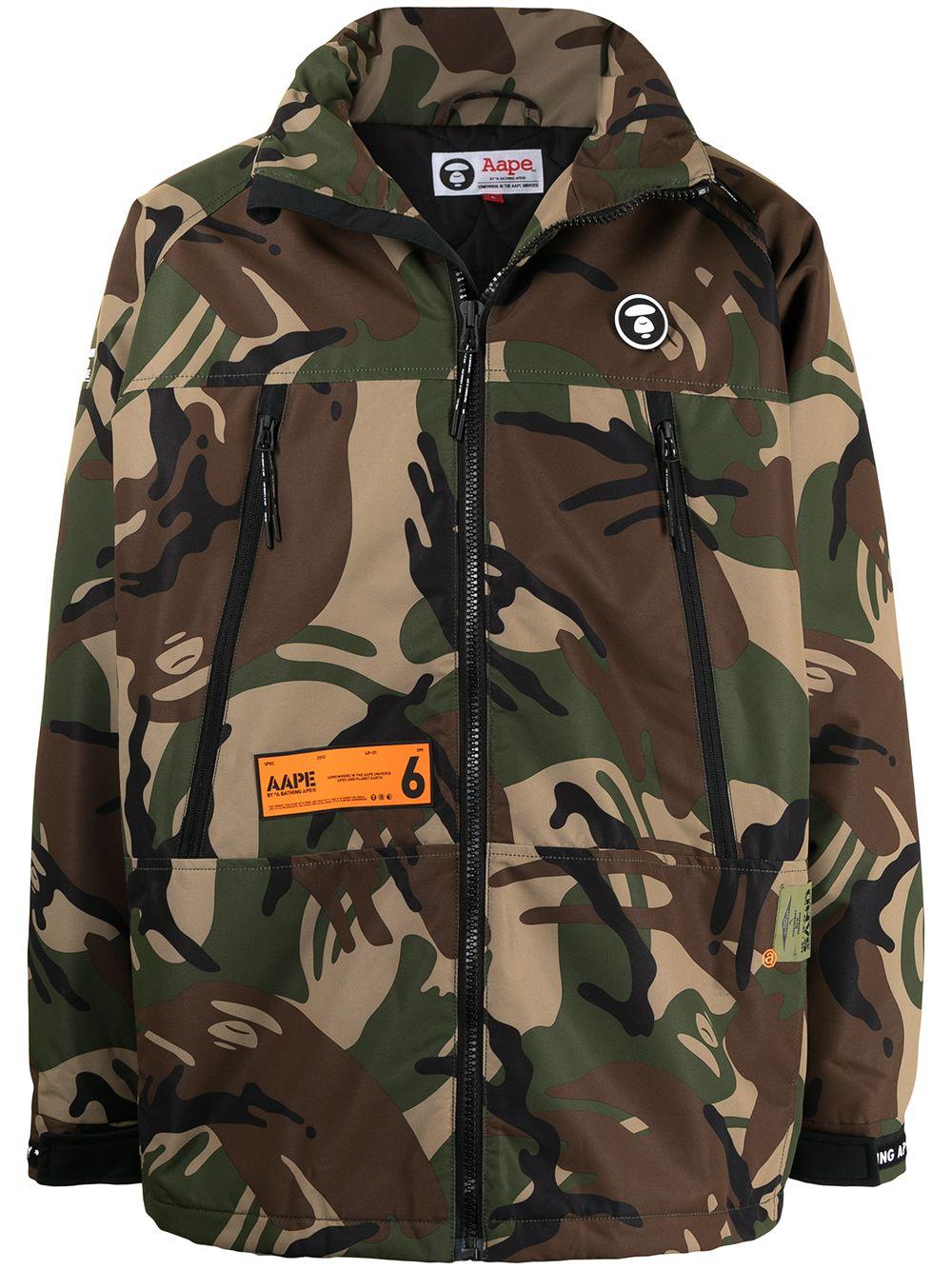 Aape By A Bathing Ape Camouflage Print Zip Through Jacket in Black for Men Lyst UK