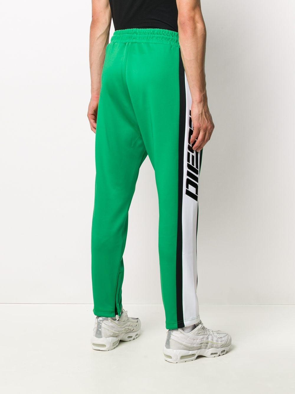 DIESEL P-copper Logo Stripe Track Trousers in Green for Men | Lyst