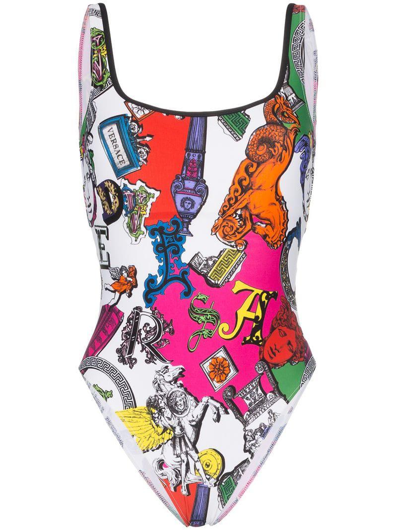 versace print swimsuit