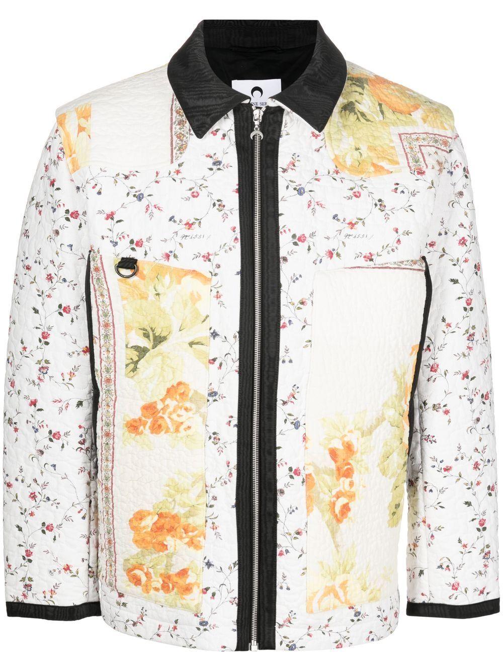 Marine Serre Boutis Floralprint Quilted Jacket in White for Men Lyst