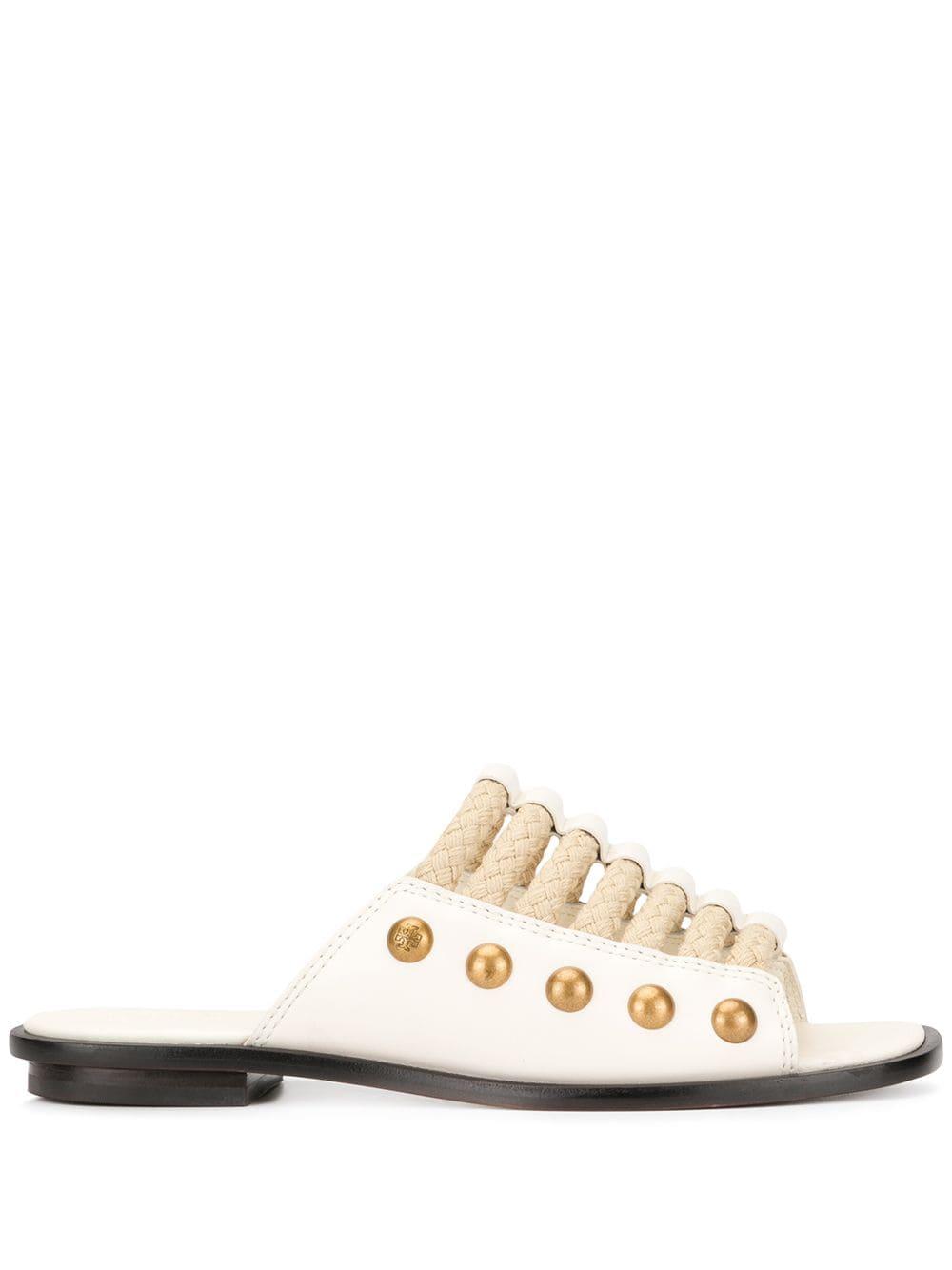 Tory Burch Blythe Rope Sliders in White | Lyst Canada