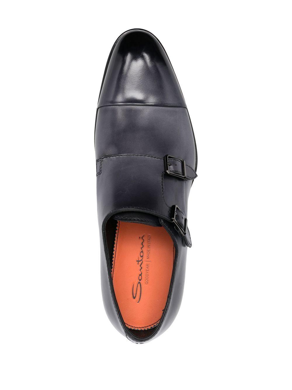 vork rundvlees Conclusie Santoni Double Strap Leather Monk Shoes in Black for Men | Lyst