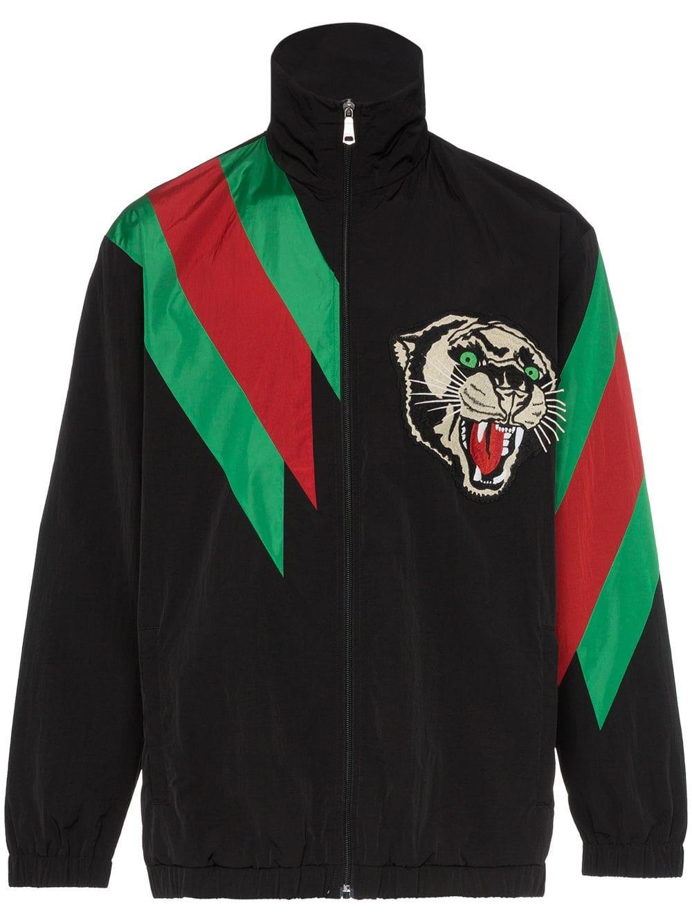 Gucci Tiger Web Jacket in Black for Men | Lyst
