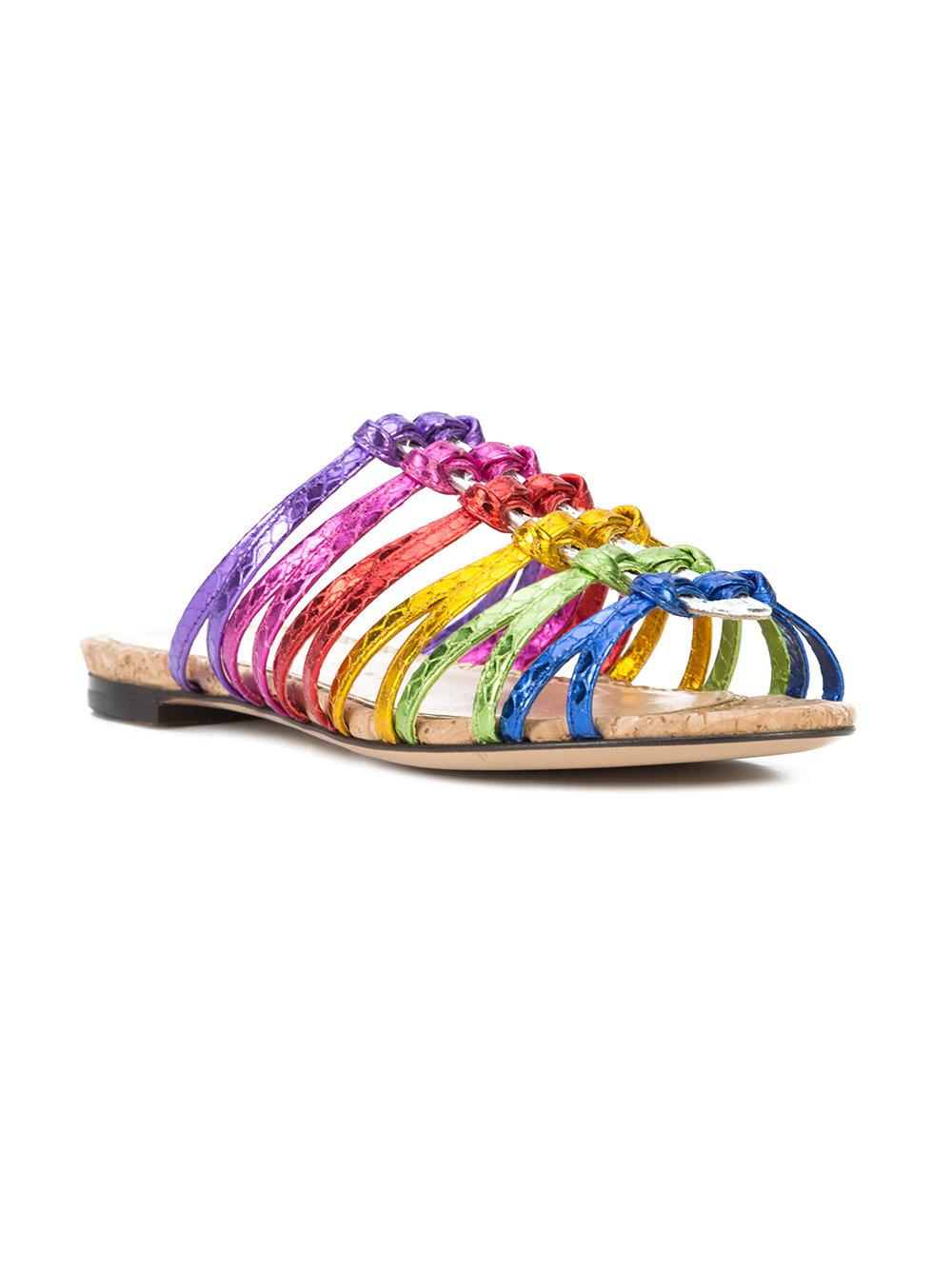 metallic rainbow sandals