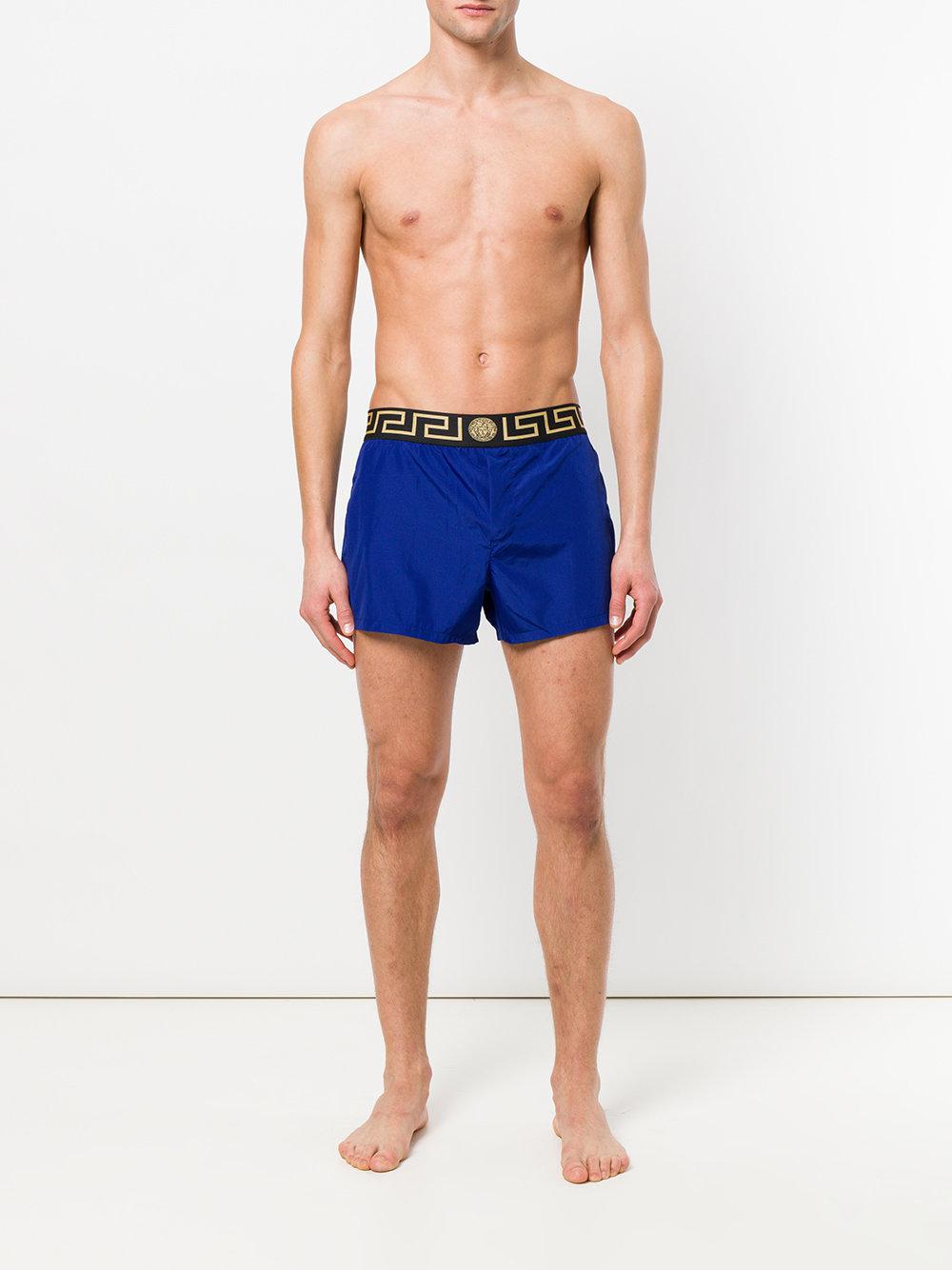 versace blue swim shorts