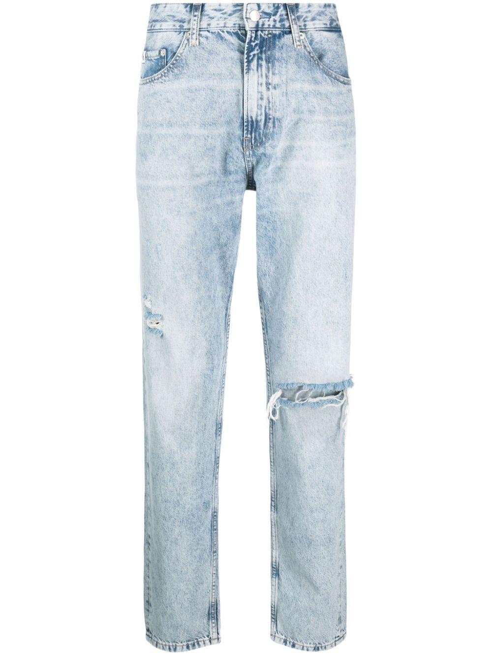 Calvin Klein Midrise Ripped Jeans in Blue for Men Lyst