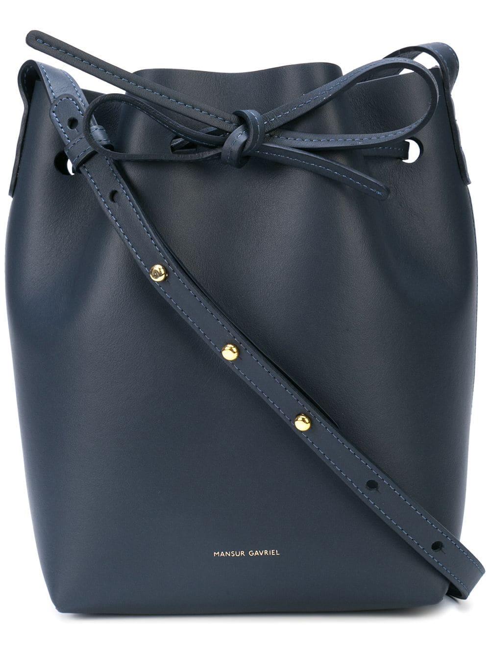 Mansur Gavriel Leather Mini Bucket Bag in Blue - Lyst