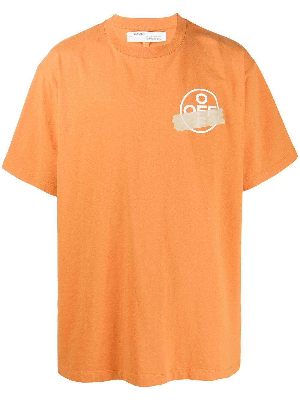 Off-White c/o Virgil Abloh Cotton Tape Arrows Print T-shirt in Orange ...