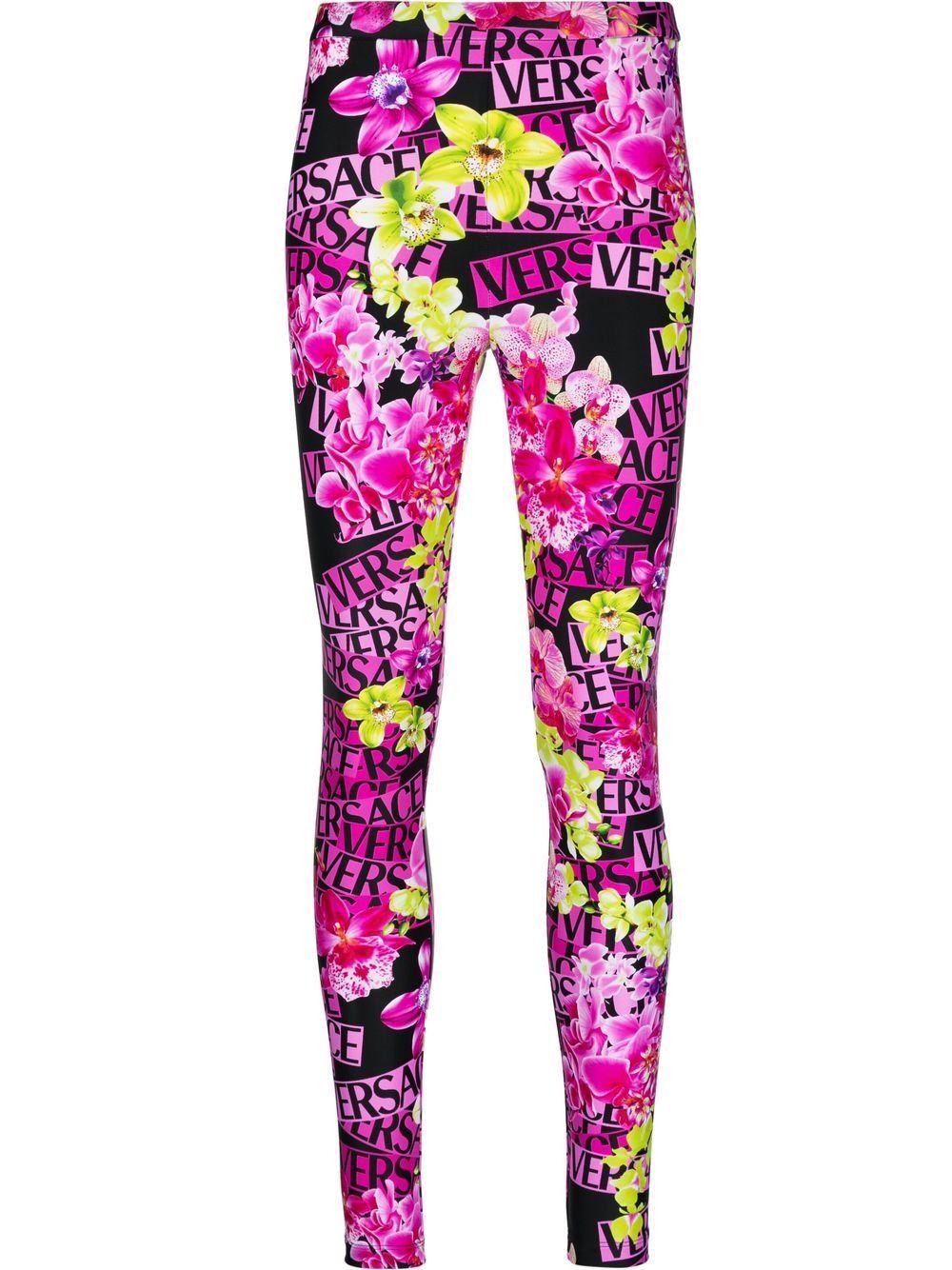 Versace Floral Print leggings - Women's - Polyamide/spandex/elastane in  Pink | Lyst