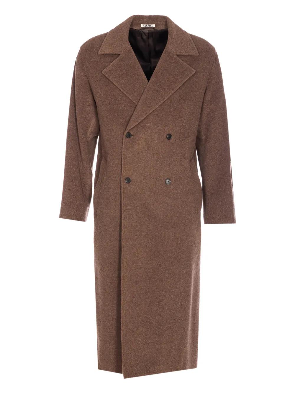 ※限定最終値下げ中※AURALEEブラウンウールロングコート　クリーニング済 AURALEE＜オーラリー＞ ダブルブレストロングコート（2249011