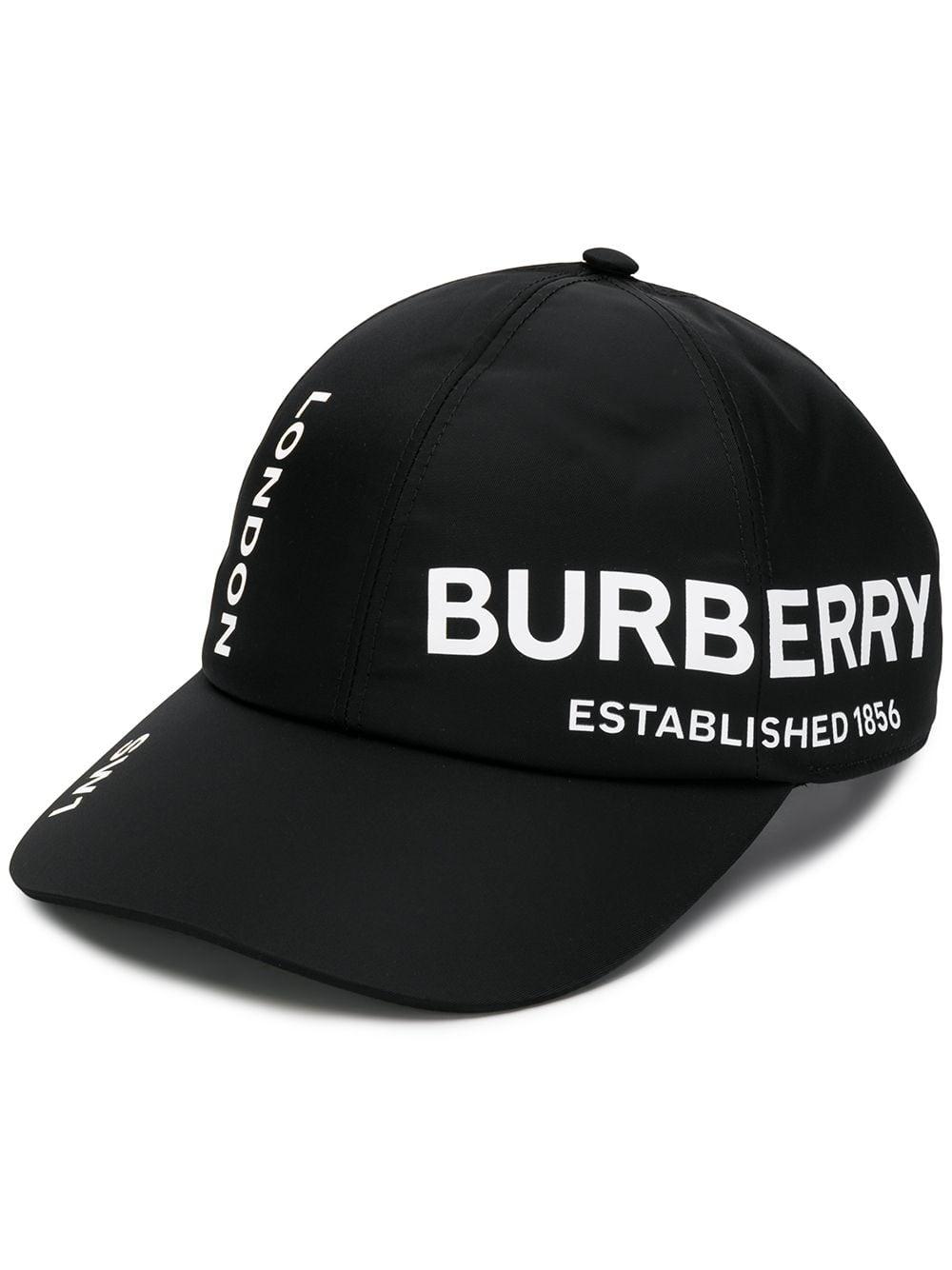 Burberry Synthetic Logo Baseball Cap in Black for Men - Lyst