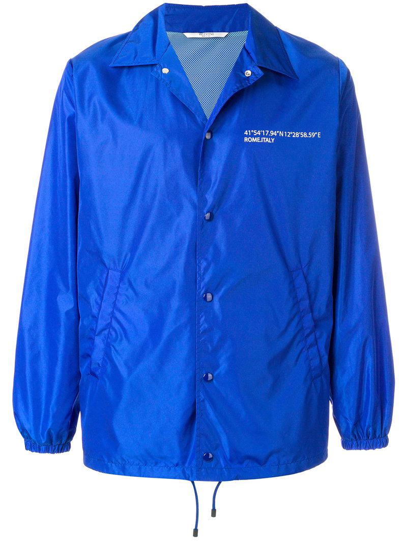 Valentino Synthetic Always Graphic Coach Jacket in Blue for Men Valentino Synthetic Always Graphic Coach Jacket in Blue for Men