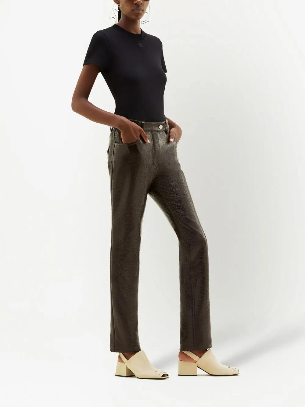 パンツ COURREGES Women Straight Pants 424CPA272WO0113 Brown Courreges Straight-leg pants for Women | Online Sale up to