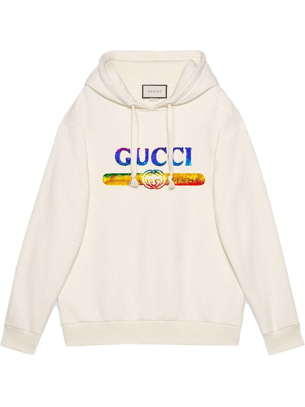 honning landdistrikterne radikal Gucci Sweatshirt With Sequin Logo in White | Lyst