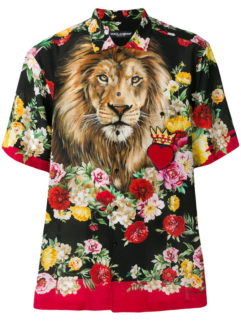 Dolce & Gabbana Floral Lion Print Shirt for Men | Lyst