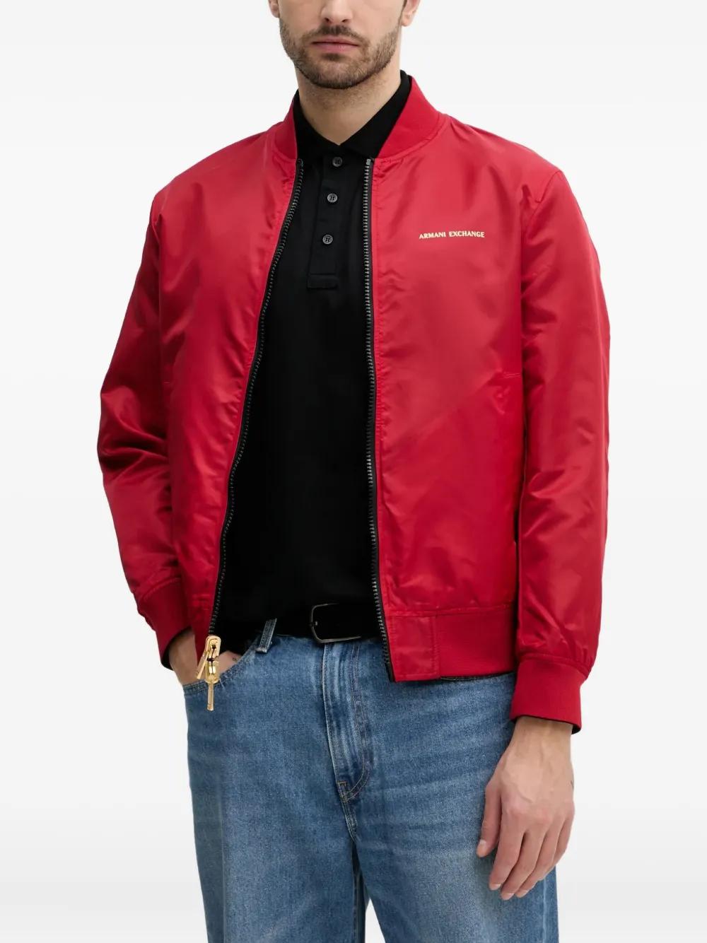 ARMANI EXCHANGE Embroidered-Snake Reversible Bomber Jacket in
