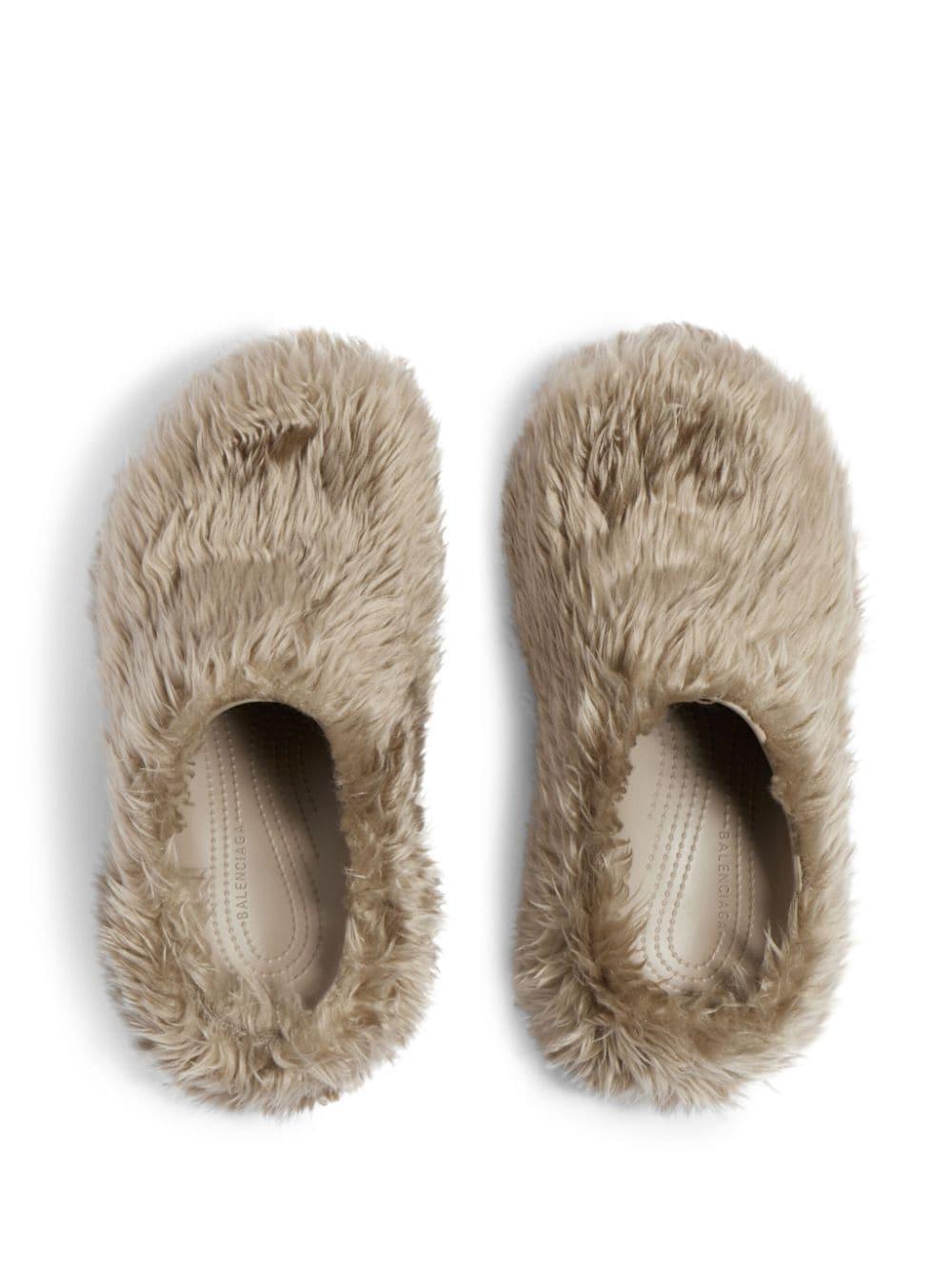 Balenciaga X Crocs Faux-Fur Mules in Brown | Lyst