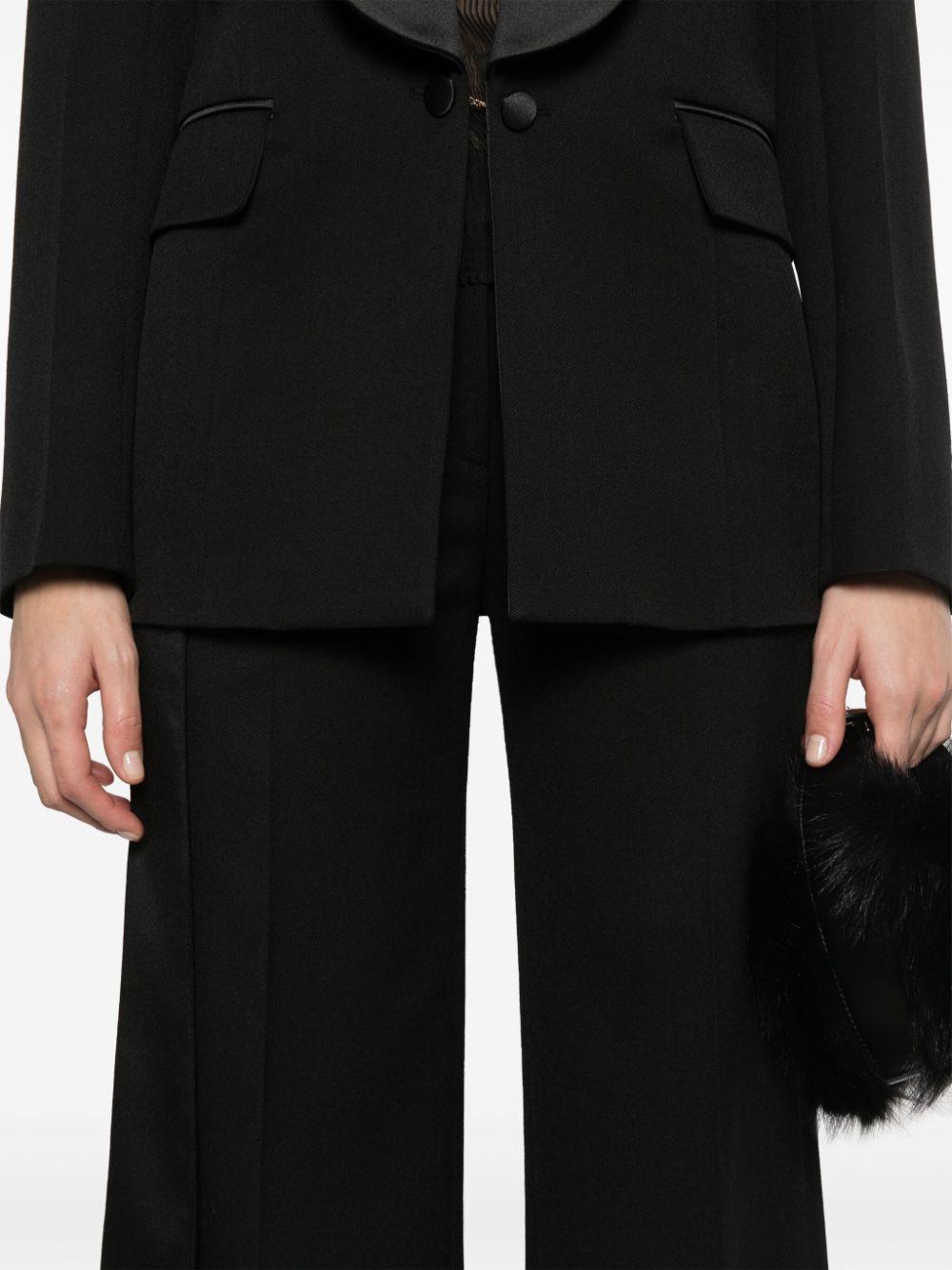 Victoria Beckham レディース ブラック サテン テーラードパンツ