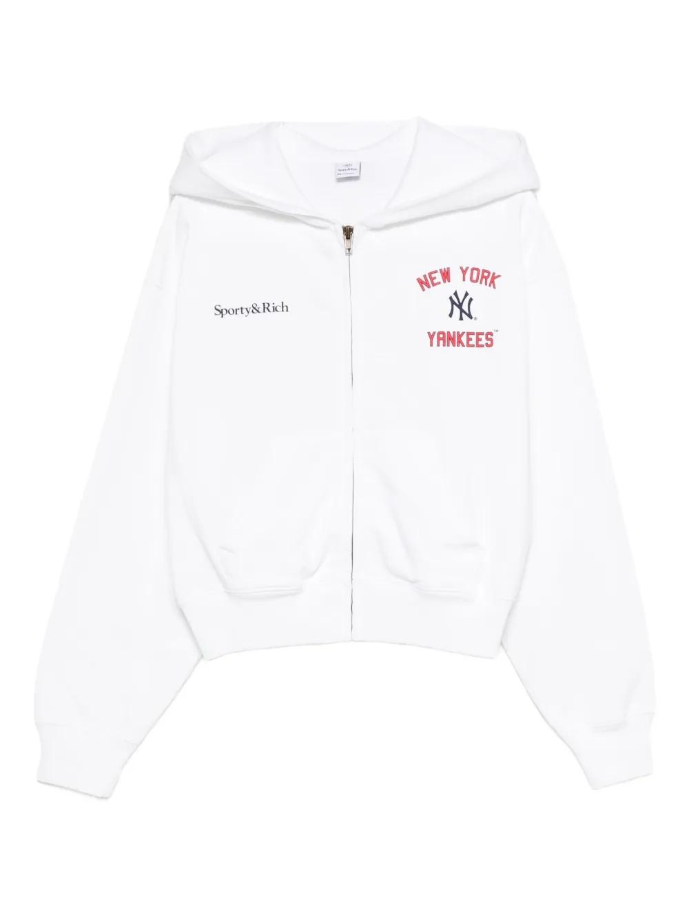 【h】SPORTY & RICH フーディー Buy SPORTY & RICH men grey zippered hoodie with logo for