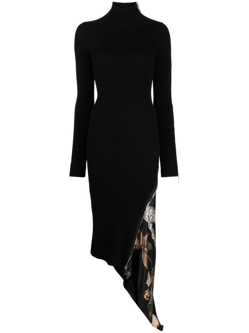 Monse one-shoulder pinstripe asymmetric dress - Black