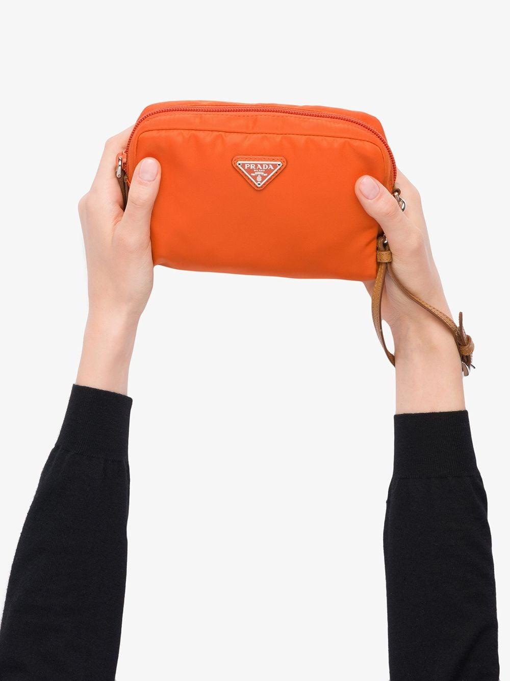 Prada Fabric Cosmetic Pouch in Orange | Lyst