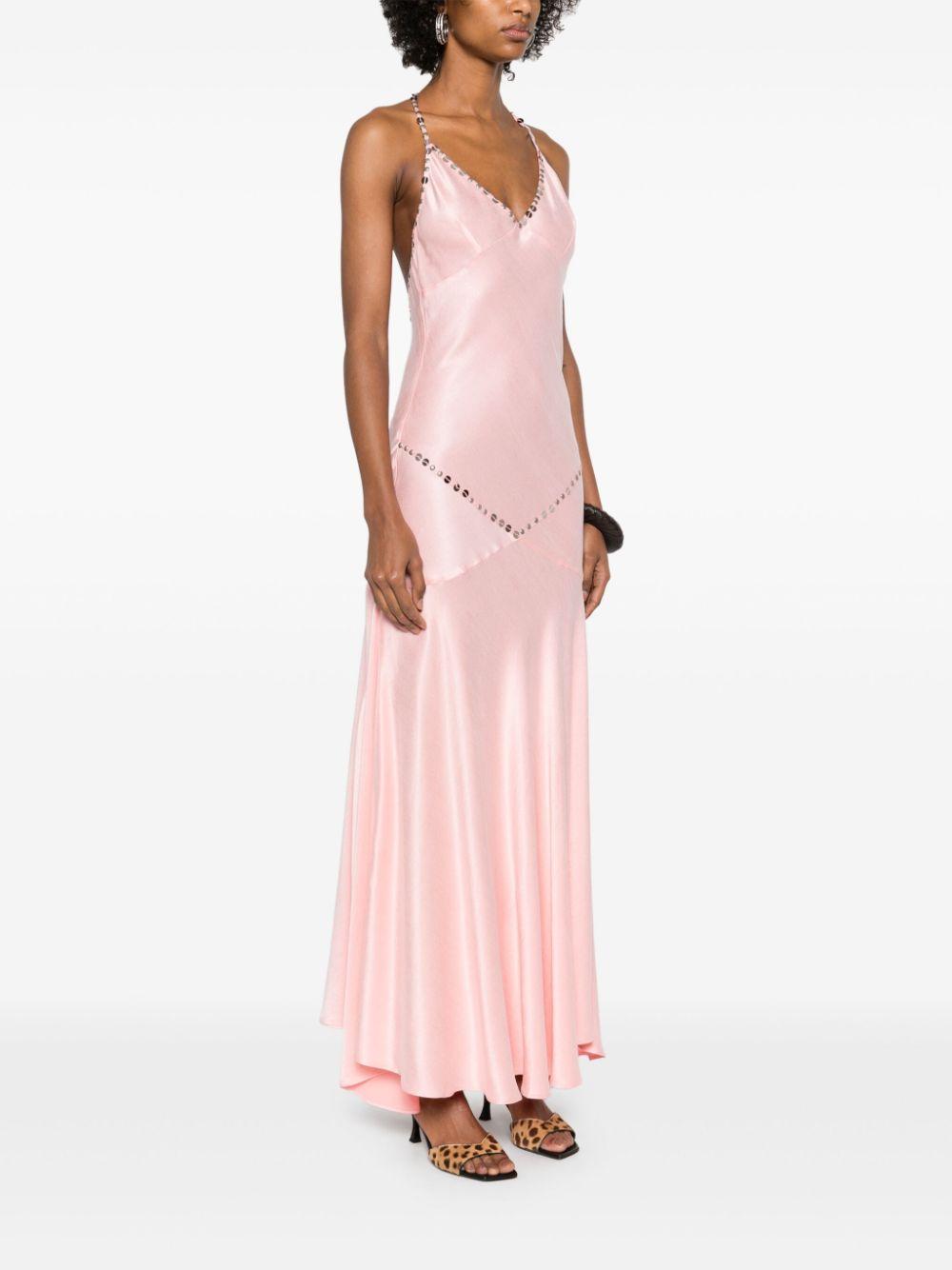 siedres pink dress ALINA - Open-back ruched maxi jersey dress by SIEDRS