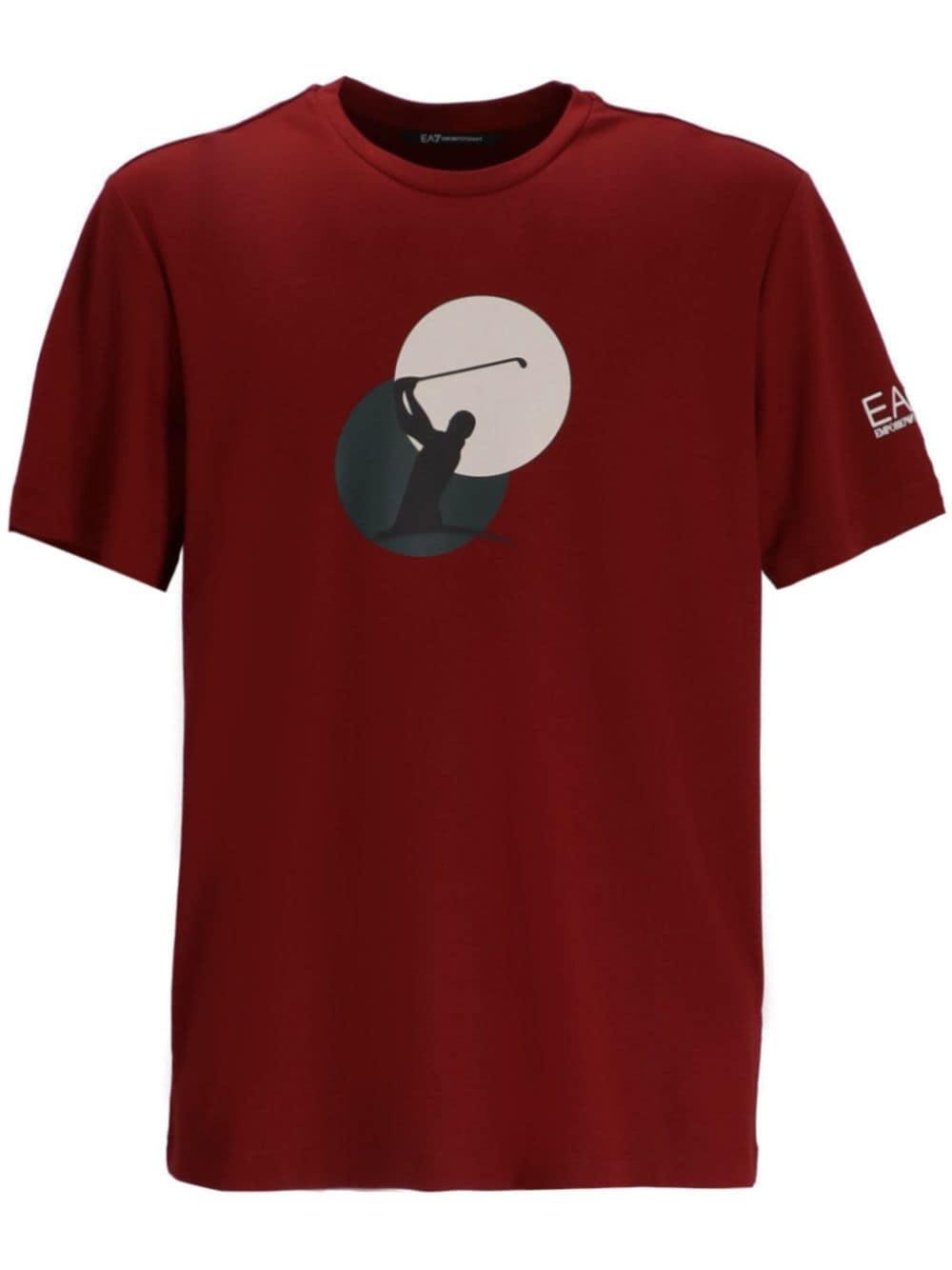 Ea7 t shirt red hot sale