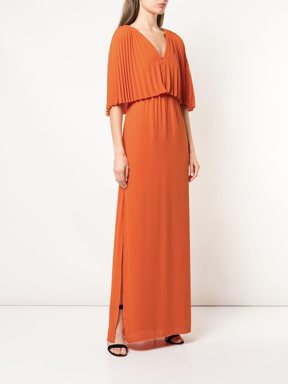halston heritage orange dress