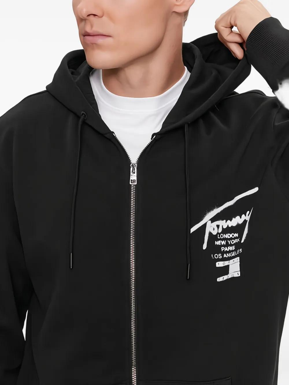 Tommy Hilfiger Graffiti-Print Zip-Up Hoodie in Black for Men Lyst UK