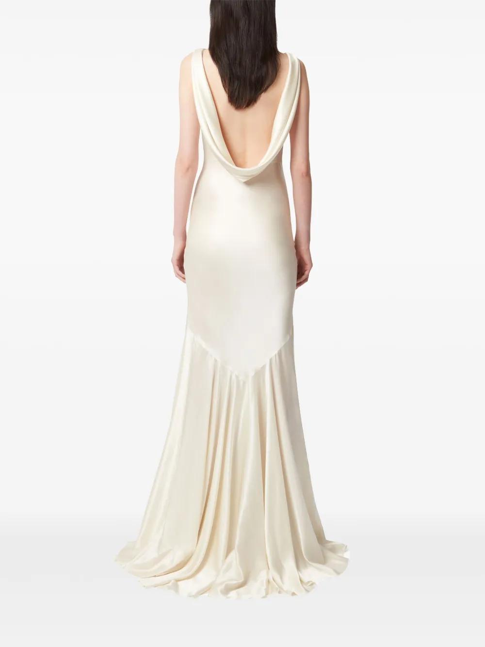 Nina Ricci Satin-Finish Maxi Dress in White | Lyst Australia