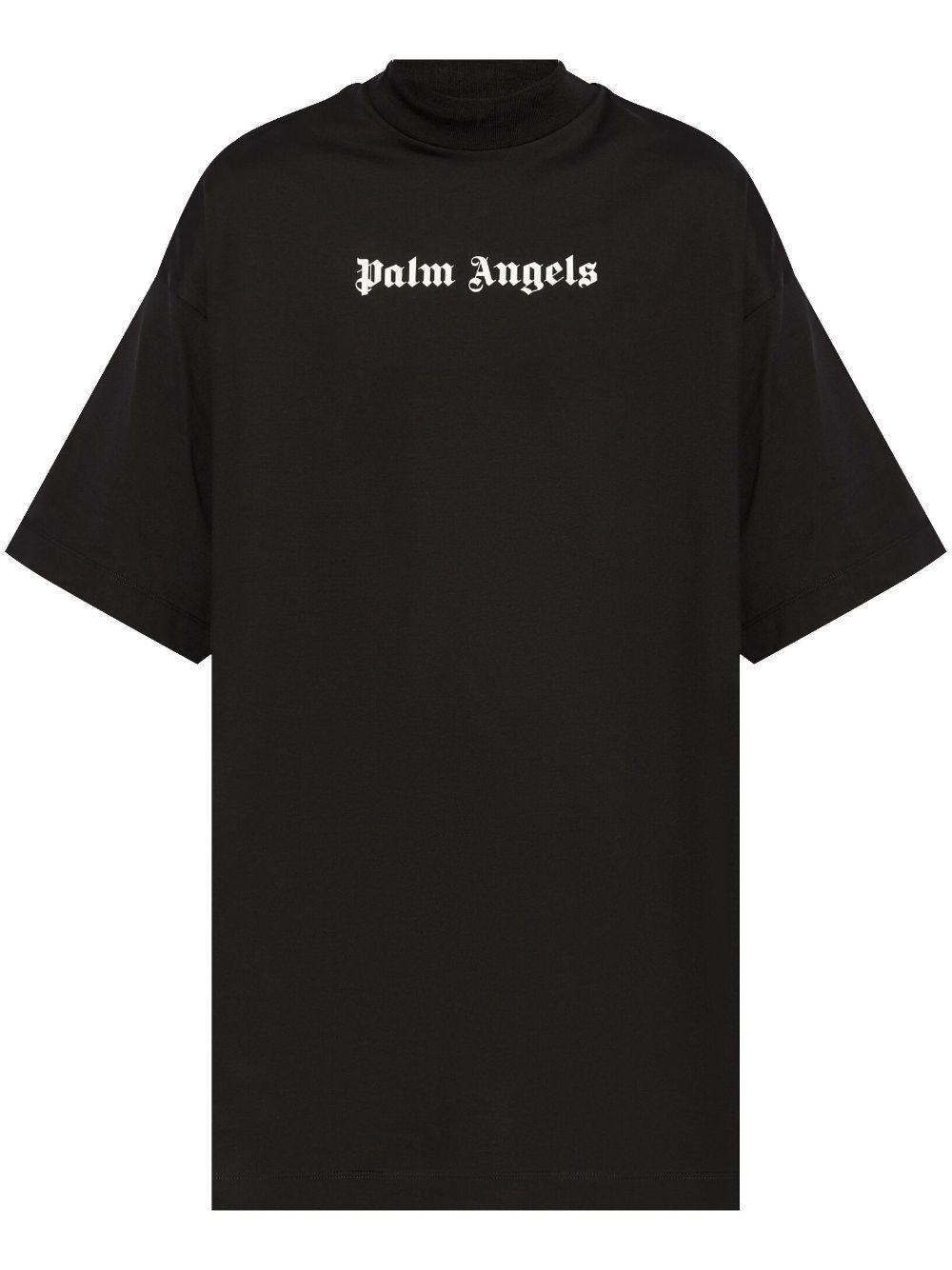 Palm Angels Logo Print T Shirt Dress in Black Lyst UK