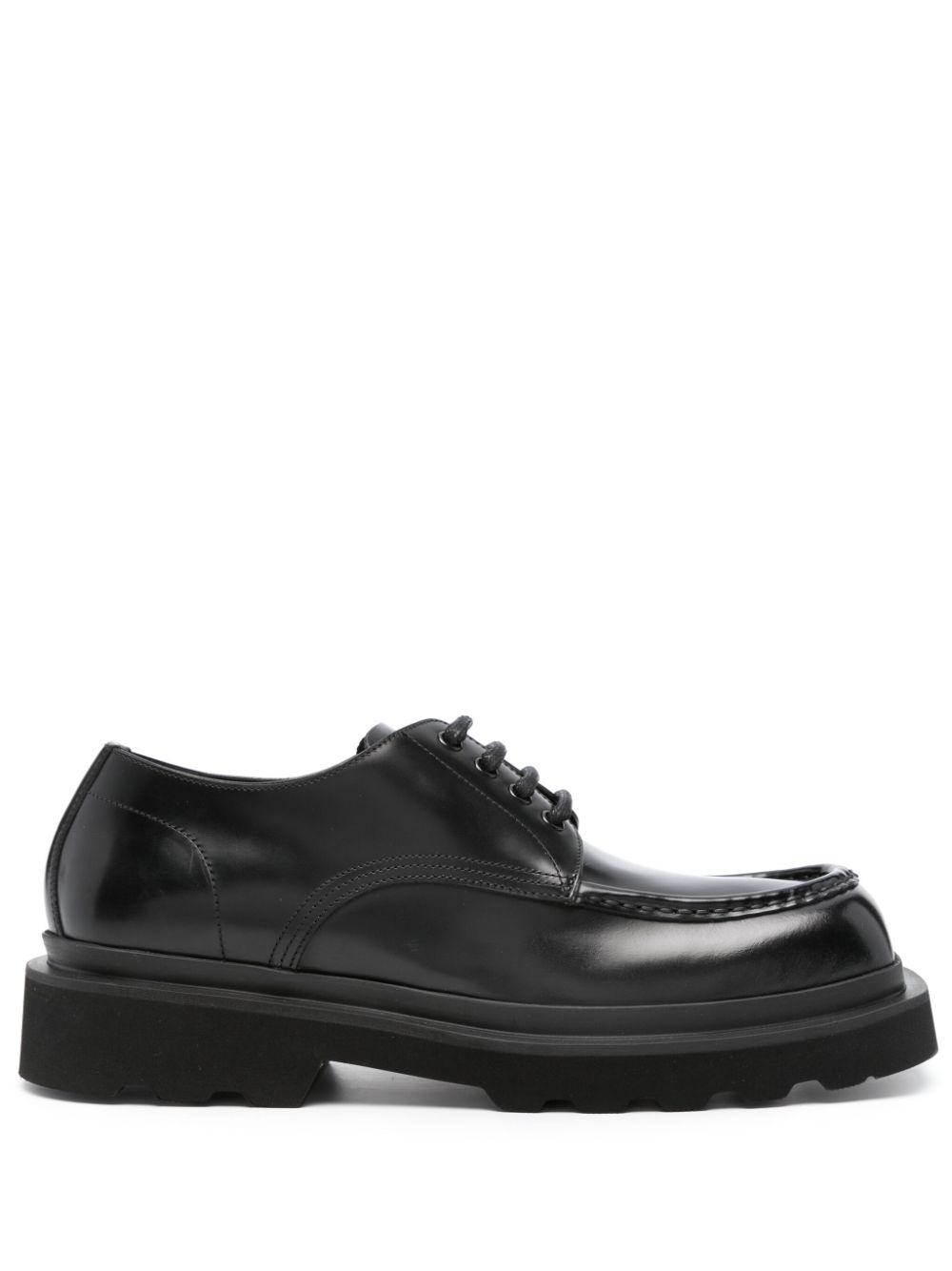 Dolce & Gabbana メンズ ブラック スクエアトゥ ダービーシューズ 