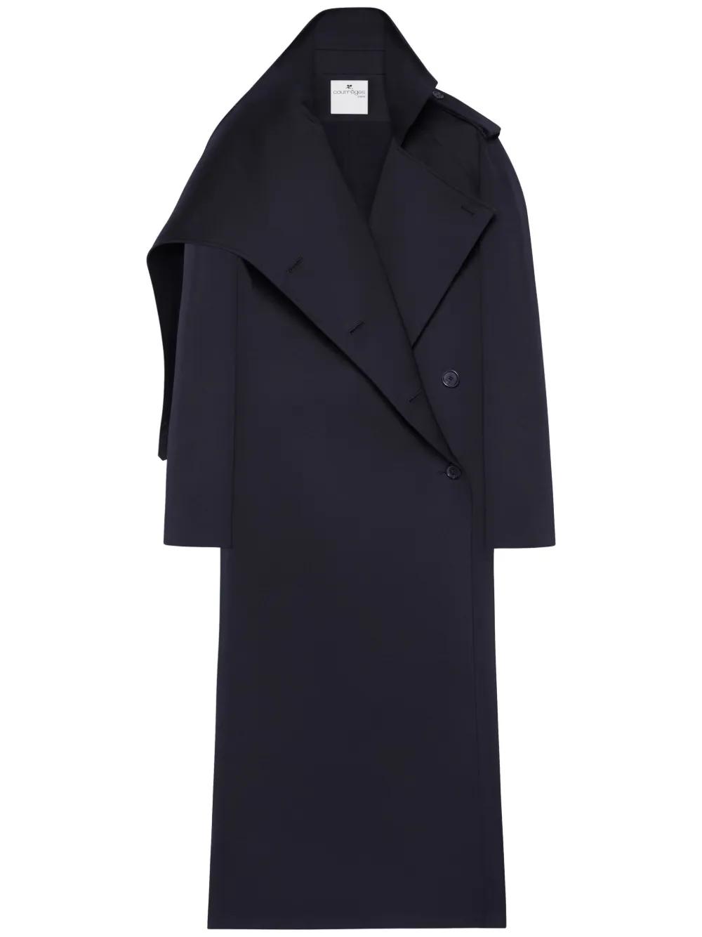 Courrèges Paris(クレージュ) ヴィンテージ　ロングコート Courreges - 美品 クレージュ コート デカボタンデザイン 黒