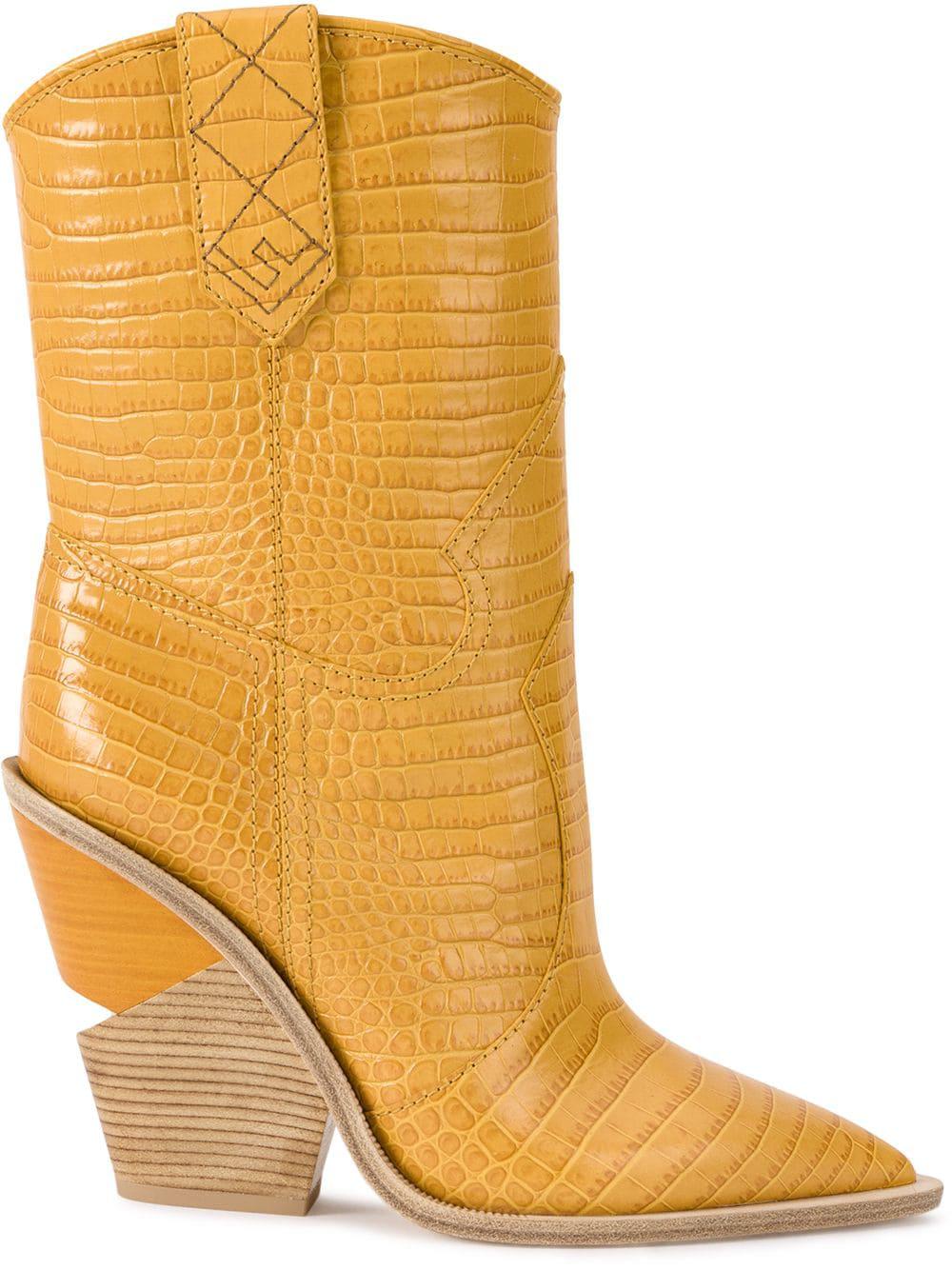 yellow fendi boots