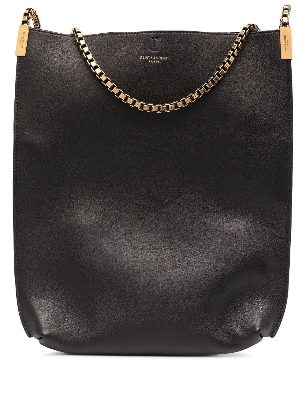 Saint Laurent Leather Chain Strap Hobo Shoulder Bag in Black - Lyst