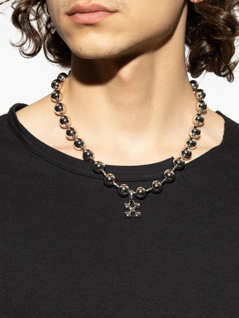 Off-White c/o Virgil Abloh Arrows-Pendant Ball-Chain Necklace in