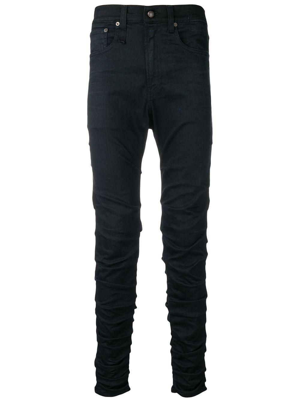 R13 Cotton Wrinkled Effect Jeans in Black for Men - Lyst